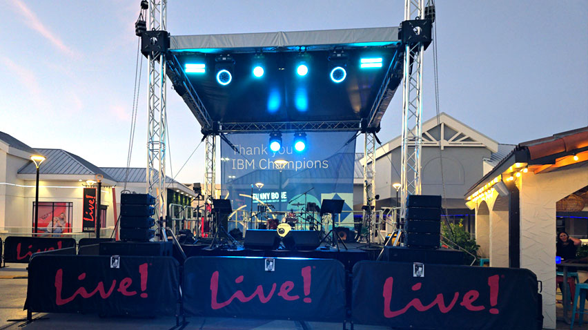 U Rock Live Band Karaoke performing at Live @ The Pointe Orlando IBM Tech Exchange Event